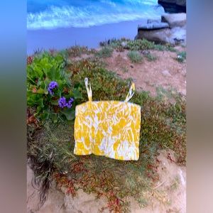 Faithful The Brand Liya Top, El Marsa Floral Print Marigold NWOT XS